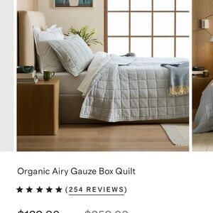 Quince Organic Airy Gauze Box Quilt Full/Queen Mist
